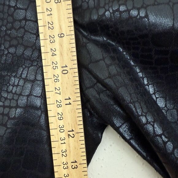 FRAME Jeans Womens Sz 28 Black Noir Croc Coated Le Sylvie Slender Straight - Picture 10 of 10